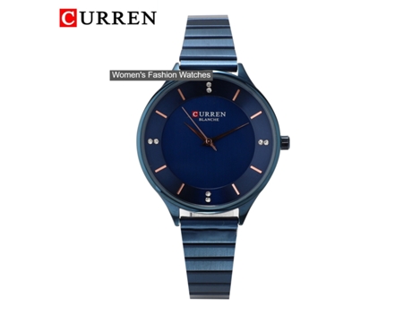 Reloj de Mujer Reloj de Cuarzo de Negocios para Damas Reloj de Pulsera de Acero Inoxidable Relojes de Moda Reloj-Concha Azul Azul LUUCOZK