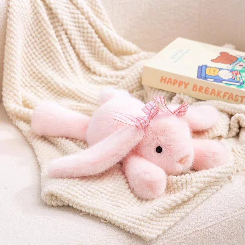 (rosa 35cm) Peluche De Conejito Adorable De 35 Cm, Almohada De Conejito Tímido De Orejas Largas Y Súper Suave