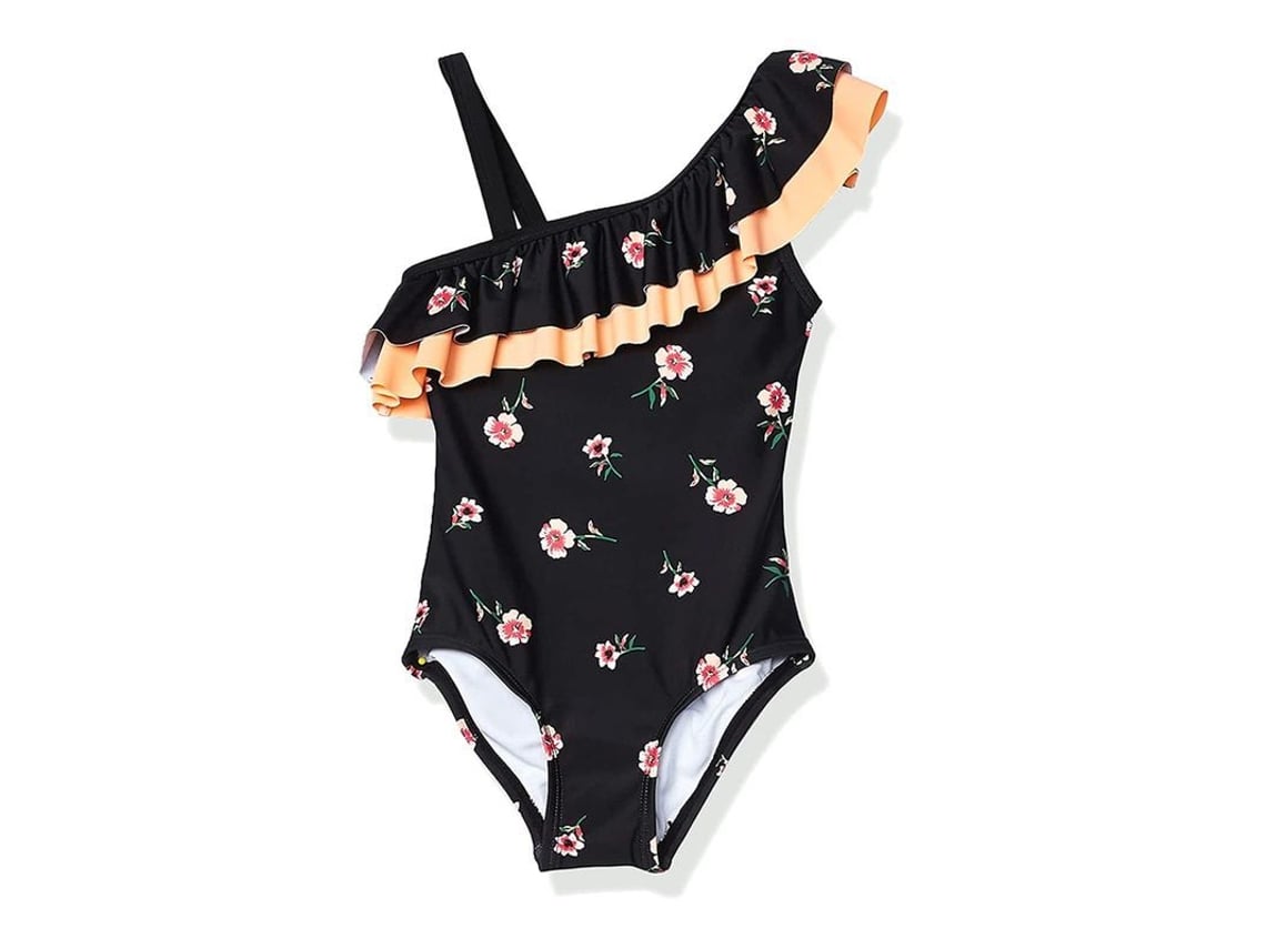 2026-35566-traje De Baño Para Niña Toddler Monopieza Hombros Descubiertos Spf 50+ Talla 6-7 Años
