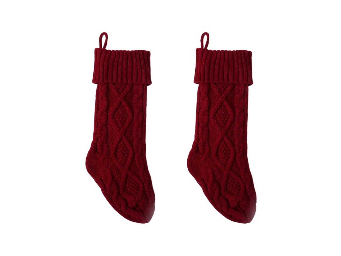 Medias navideñas, 2 piezas de calcetines trenzados de gran tamaño NEVEANCE
