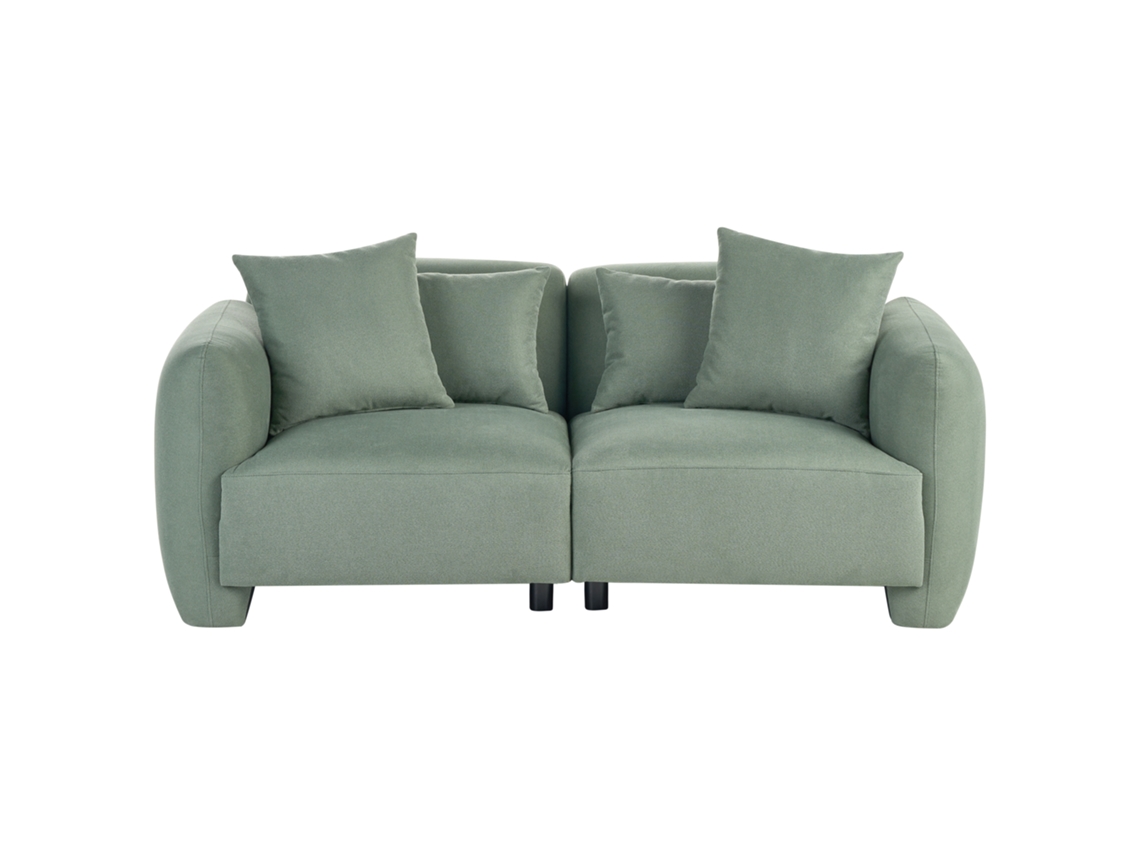 Sofá De 3 Lugares Beliani Ekenes De Tecido Verde 182x90x72
