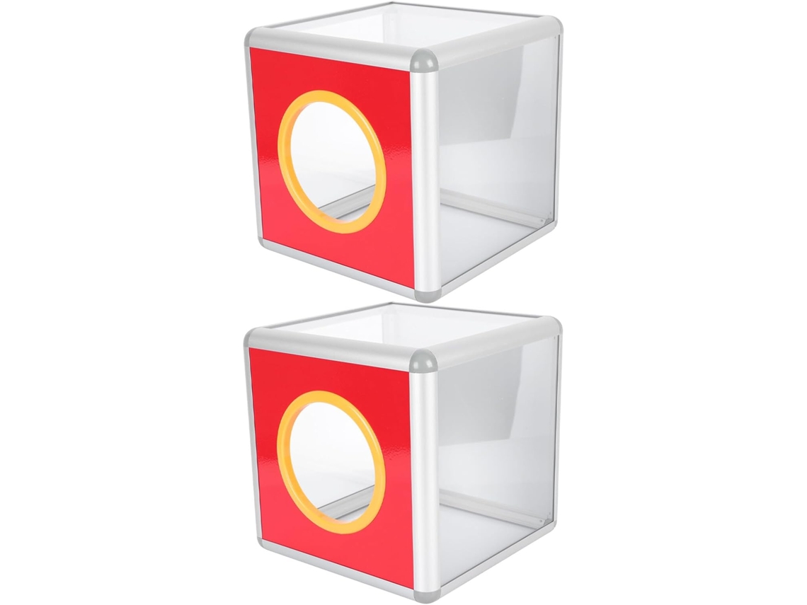 2 Cajas Redondas Grandes Para Boletos De Rifa Con Marco De Aleación De Aluminio.