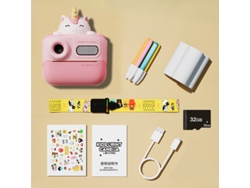 Cámara Compacta Para Niños, Unicornio Rosa Portátil Hd Slr 4800W (Tarjeta 32G) CHRUI