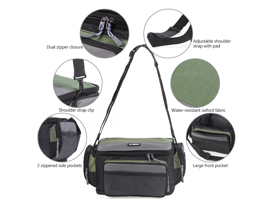 Bolsa Multifuncional Para Aparejos De Pesca Con Estuche Para Carretes Y Señuelos, Bolsa De Almacenamiento Para Pesca, Mochila De Hombro.
