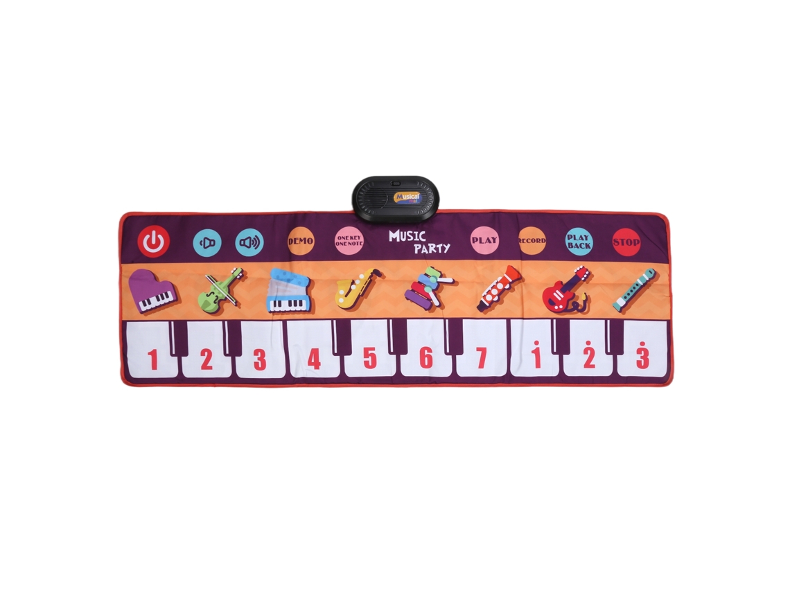 Tapete Musical Piano Portátil Dobrável Teclado Educativo Infantil 120x38cm 3 Anos+