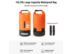 Bolsa Seca Impermeável 10l/20l Grande Capacidade Com Cintos Ajustáveis Para Rafting Kayak Camping