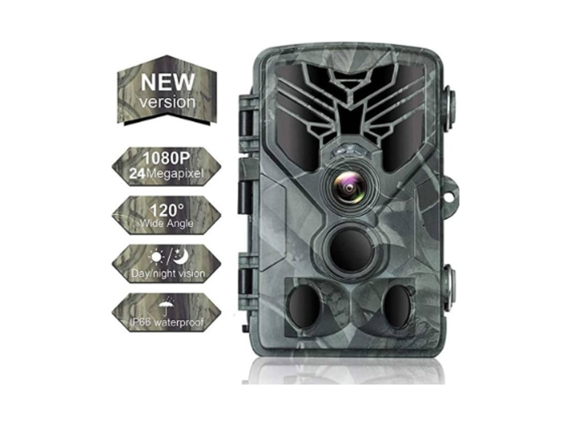 Cámara de vida silvestre de 24 MP y 1080P con visión nocturna, monitor de vida silvestre impermeable para exploración, caza y amplio rango de detección.