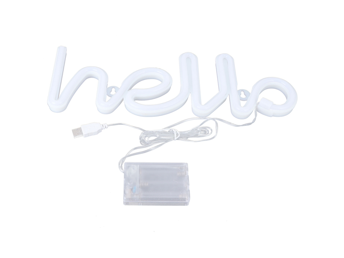 2026-letrero Neon Led Hello Letras Luz Rosa Decoración Pared Boda Fiesta Usb/batería