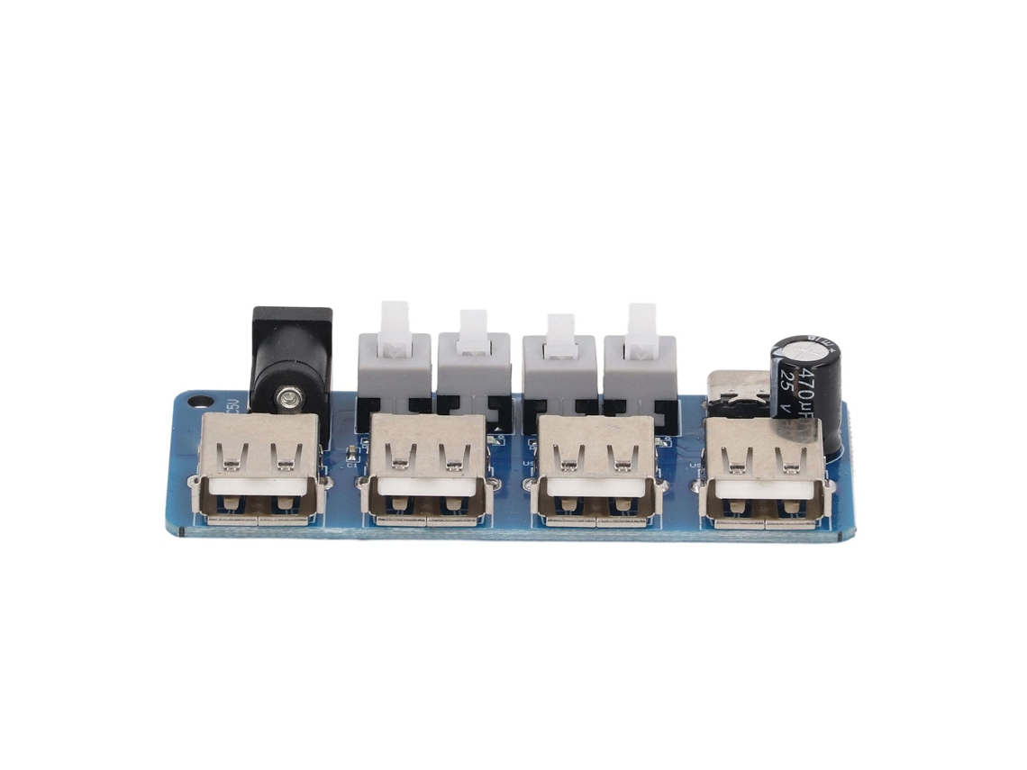 2026as - Módulo de expansión de potencia de 4 canales, divisor USB, control por botón, placa de 5 V