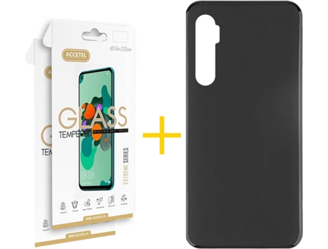 Kit Funda + 2 Protectores de Pantalla Xiaomi Redmi Note 10 Lite ACCETEL Liso (Negro)