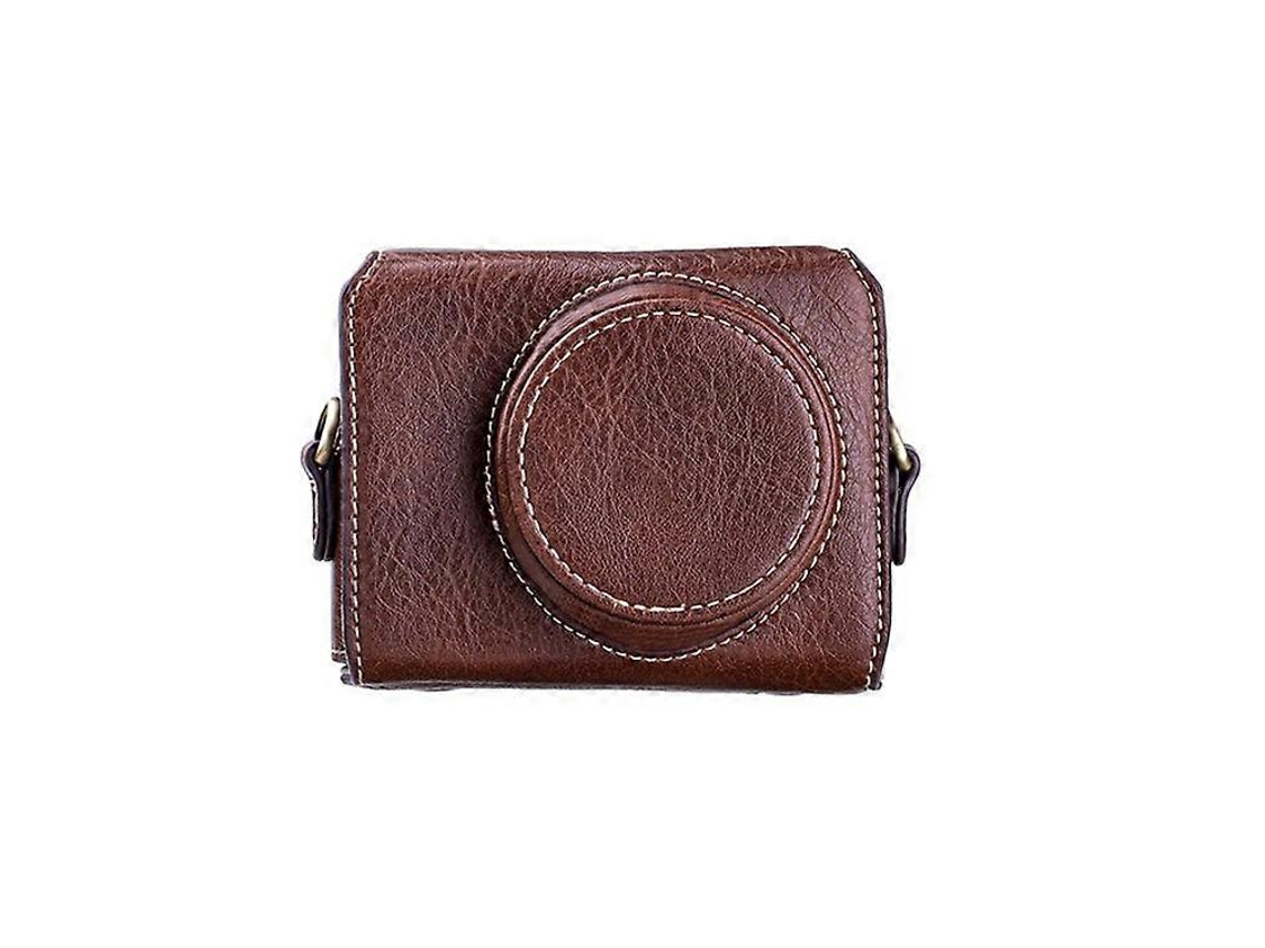 Estuche portátil de cuero sintético para cámara compatible con Sony Zv1, funda protectora extraíble con correa, bolsa de almacenamiento magnética Facpoet
