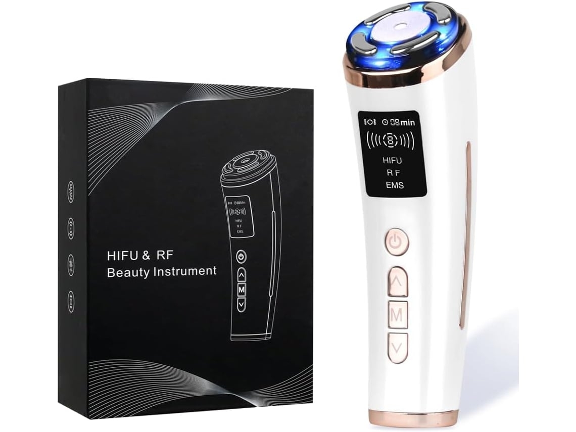 Máquina facial 3 en 1 Hifu, eliminación de arrugas, ultrasonido, RF, EMS, antienvejecimiento, rejuvenecimiento de la piel, color blanco Chennnls