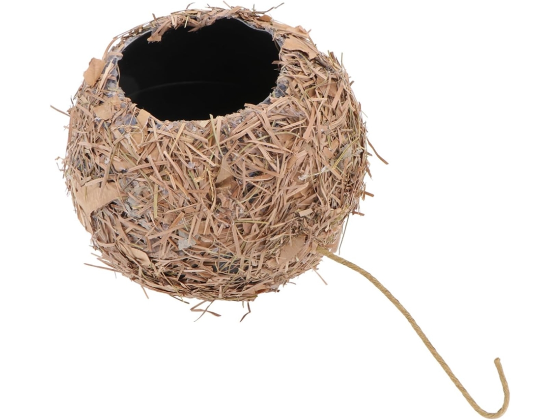 Nido Decorativo Colgante Para Pájaros En Paja Tejida, Refugio Protector.
