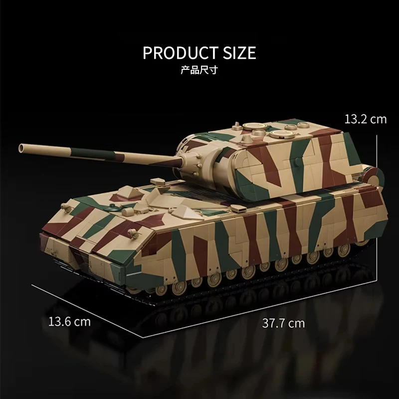(2688 Piezas) Modelo De Bloque De Construcción De Tanque Pesado De La Segunda Guerra Mundial A Escala 1:28, Vehículo Militar
