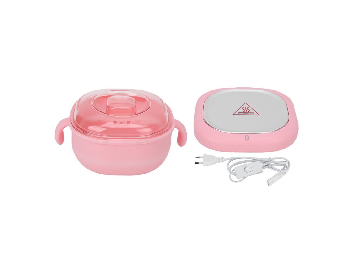 Calefactor De Cera Eléctrico De 400ml Para Depilación Con Calentamiento Rápido Y Olla De Silicona Color Rosa
