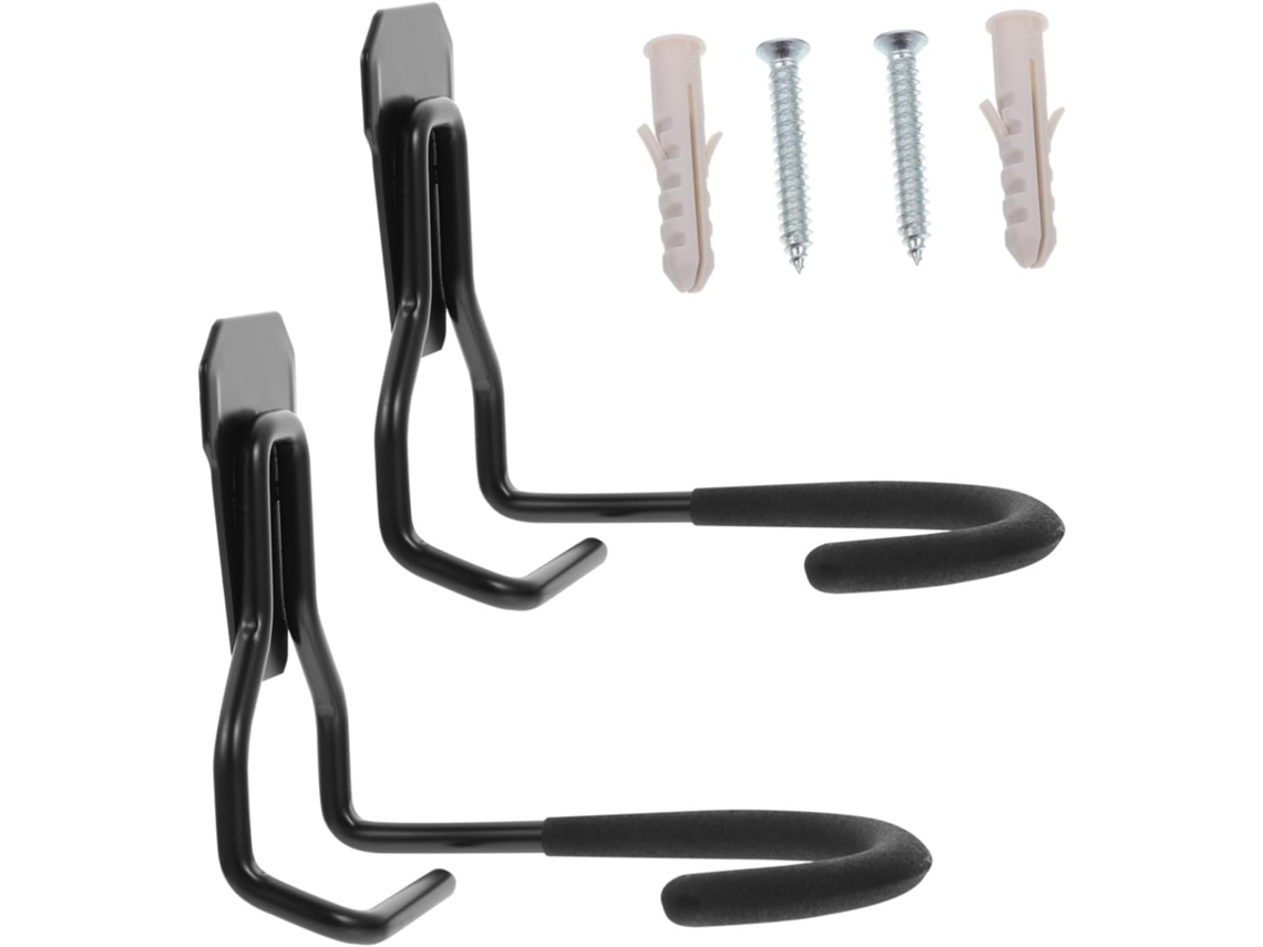 Juego 2 Ganchos Metálicos Resistentes Bicicletas Montaje Pared Soporte Garaje Carretera Montaña Cobertizo