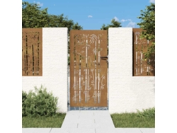 Puerta de jardín de acero corten de 85 x 200 cm, diseño de bambú WSD839014 Lovely House