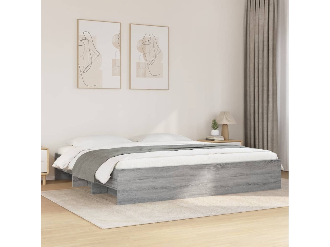 Estructura De Cama Sin Colchón Gris Sonoma 180x200 Cm