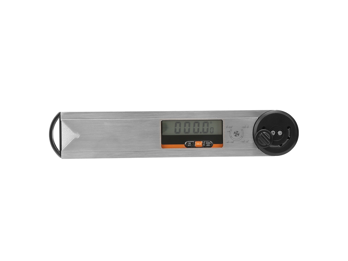 Medidor De Ángulo Eléctrico Digital, De Acero, 0-225°, Con Pantalla Y Regla (plateado)