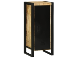 Armario de baño con puerta, marrón, madera maciza de mango.