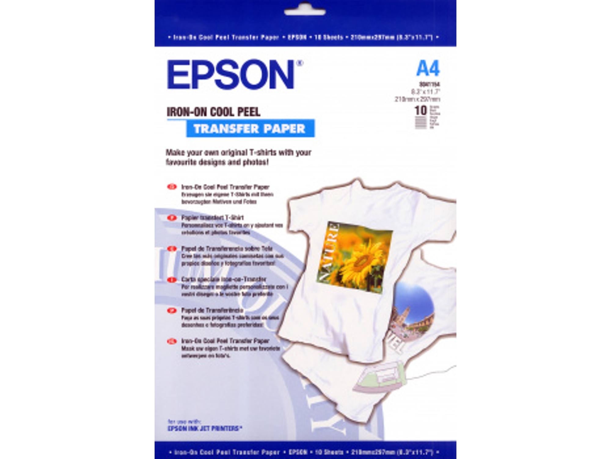 Papel EPSON T-Shirt A4 10F S041154