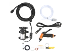 Kit de lavado de coches de 12 V con bomba eléctrica, pistola de limpieza y manguera de 6 m para un lavado eficiente.