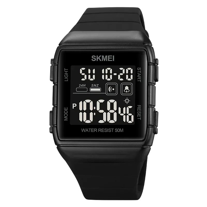 Reloj Con Iluminación Led (negro) Y Movimiento Digital, Reloj Deportivo Para Hombre, Despertador Con Cuenta Regresiva De Estilo Militar.