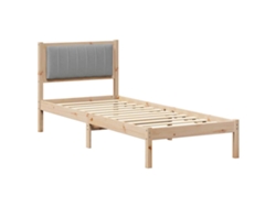 Maison Exclusive - Estructura De Cama Con Cabecera Tapizada Gris Claro 75 X 190 Cm