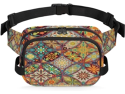 Riñonera Étnica Estampado Floral Mandala Para Mujeres Hombres Niñas Niños Riñonera Correr Practicar Deporte