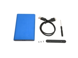 Caja Para Disco Duro 2.5 Pulgadas Usb 3.0 Sata De Aluminio De Alta Velocidad Azul