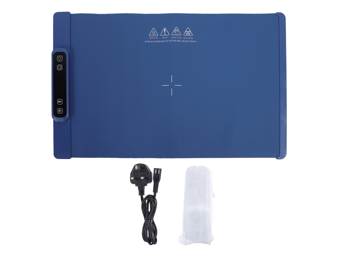 Bandeja Eléctrica Enrollable De Silicona Con 3 Ajustes De Temperatura Para Alimentos Y Fiestas - Azul