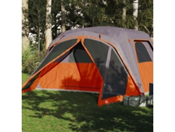 Tienda de campaña familiar con toldo para 6 personas, impermeable, gris/naranja, Wsd335798 Lovely Home