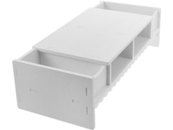 Soporte Multifuncional Para Monitor De Ordenador Con Almacenamiento Creativo, Estante Blanco Para Oficina.