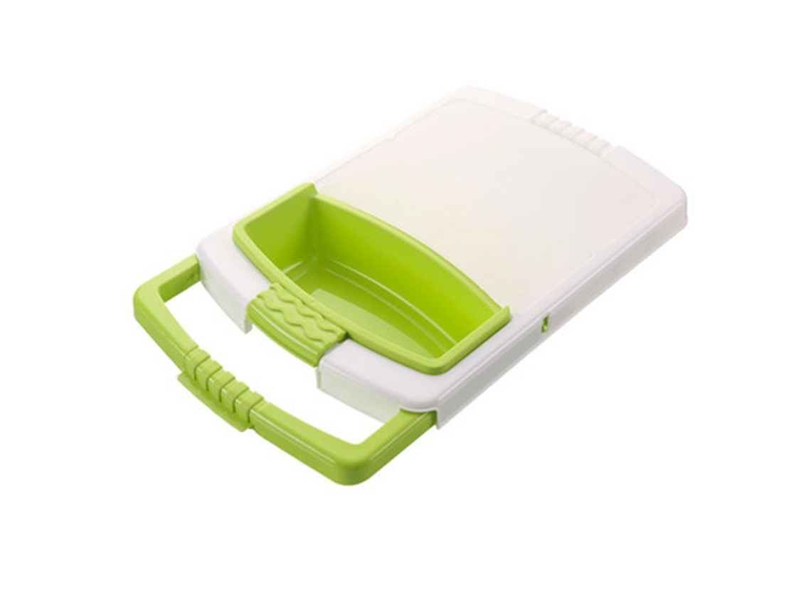 Tabla de cortar de plástico con escurridor y almacenamiento multifuncional para la cocina