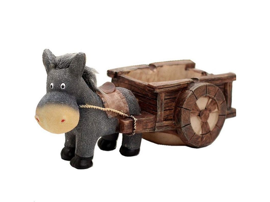 2026-ashtray Con Diseño Creativo De Burro Tirando Carro Decoración Hogar Animal Divertido