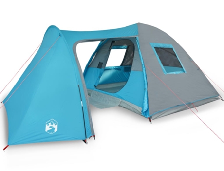 Tienda de campaña familiar iglú 6 personas impermeable VIDAXL azul
