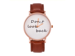 Reloj De Cuarzo Unisex Con Correa De Cuero Pu, Dial Con Letras, Casual, Zhoulianfa (café Claro)