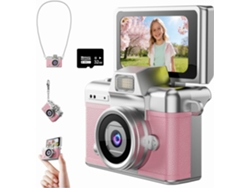 Mini Cámara Digital Llavero, Video 1080p, Pantalla Lcd De 1,47" Con Tarjeta Tf De 32 Gb Para Viajes (rosa)