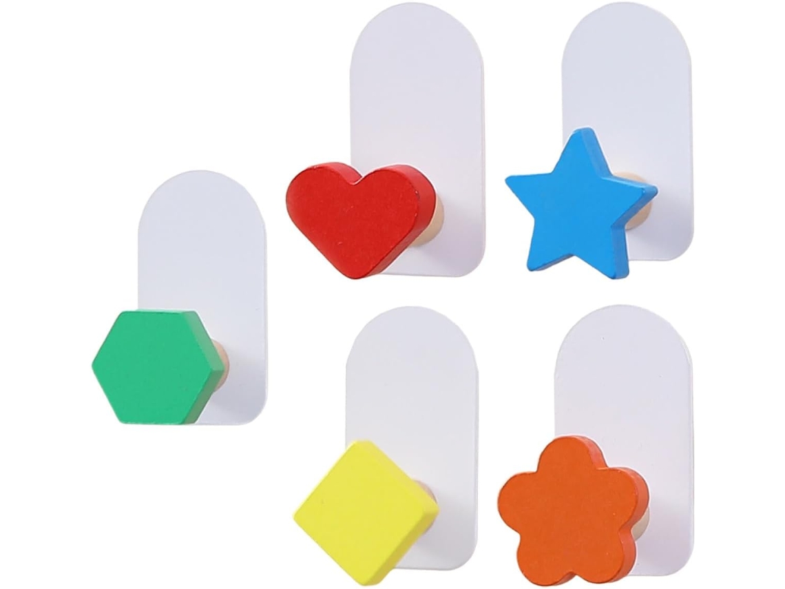 Ganchos Pared Varios Estilos Juego 5 Niños Niñas Madera Maciza Metal Multifuncionales Necesidad Perforar