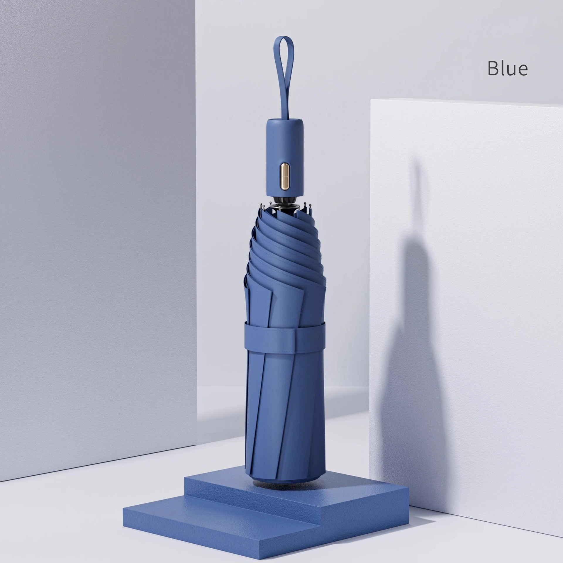 Paraguas Plegable Automático, Resistente Al Viento, De 32 Varillas (azul), Con Protección Upf50+, Portátil Y Compacto.