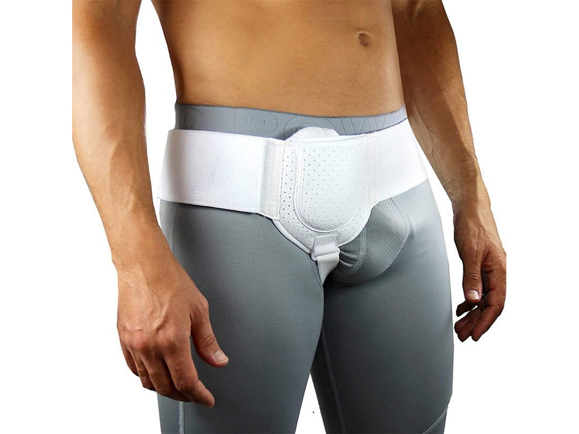 Cinturón de soporte ajustable para hernia inguinal, unisex, soporte deportivo postoperatorio, blanco HEXINYIGJLY