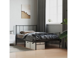 Marco de Cama con Cabecero Pés Metal Negro (75x190cm)