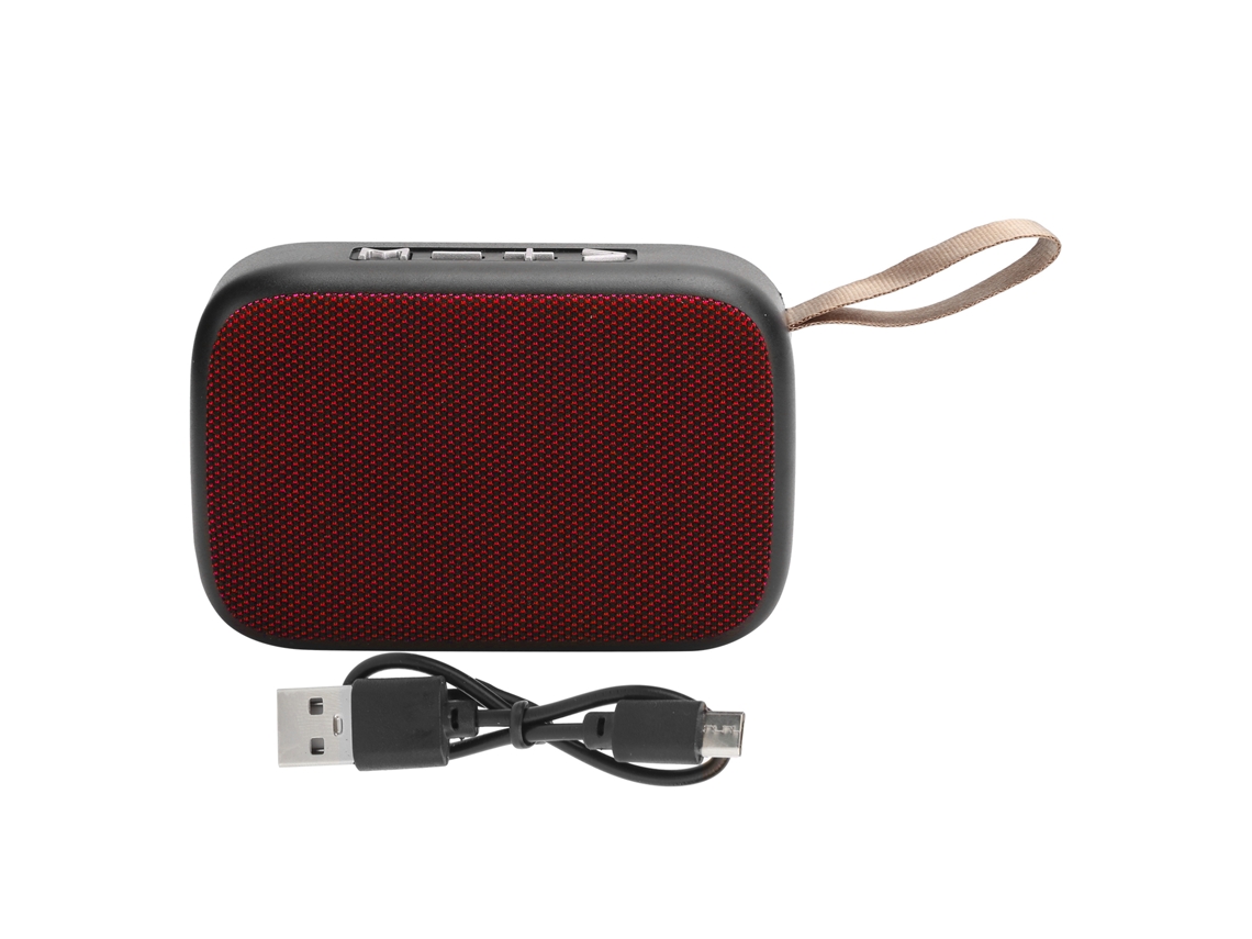 Alto-falante Bluetooth Subwoofer Sem Fio Estéreo Portátil Usb Mini Com Rádio Fm Vermelho