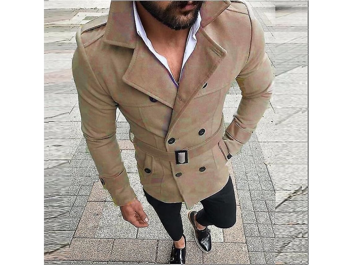 2026-chaqueta Trench Para Hombre De Negocio Abrigo Exterior De Mezcla De Algodón