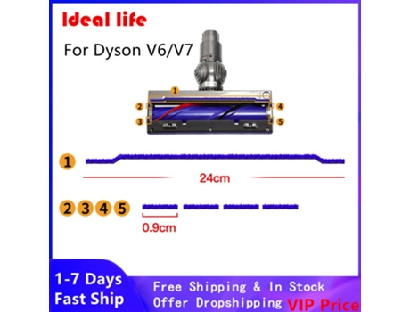 5X/Set de tiras de piel suave para aspiradora Dyson V6/V7 Series, limpiador de accionamiento directo, cabezal barredor, limpieza, tira de felpa sua...