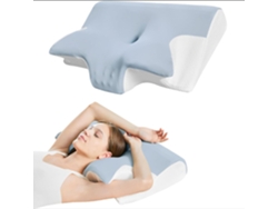 Almohada Ergonómica De Espuma Viscoelástica Para El Cuello, Almohada Ortopédica Para El Cuello, Alivia El Dolor De Cuello, Azul Gertiz