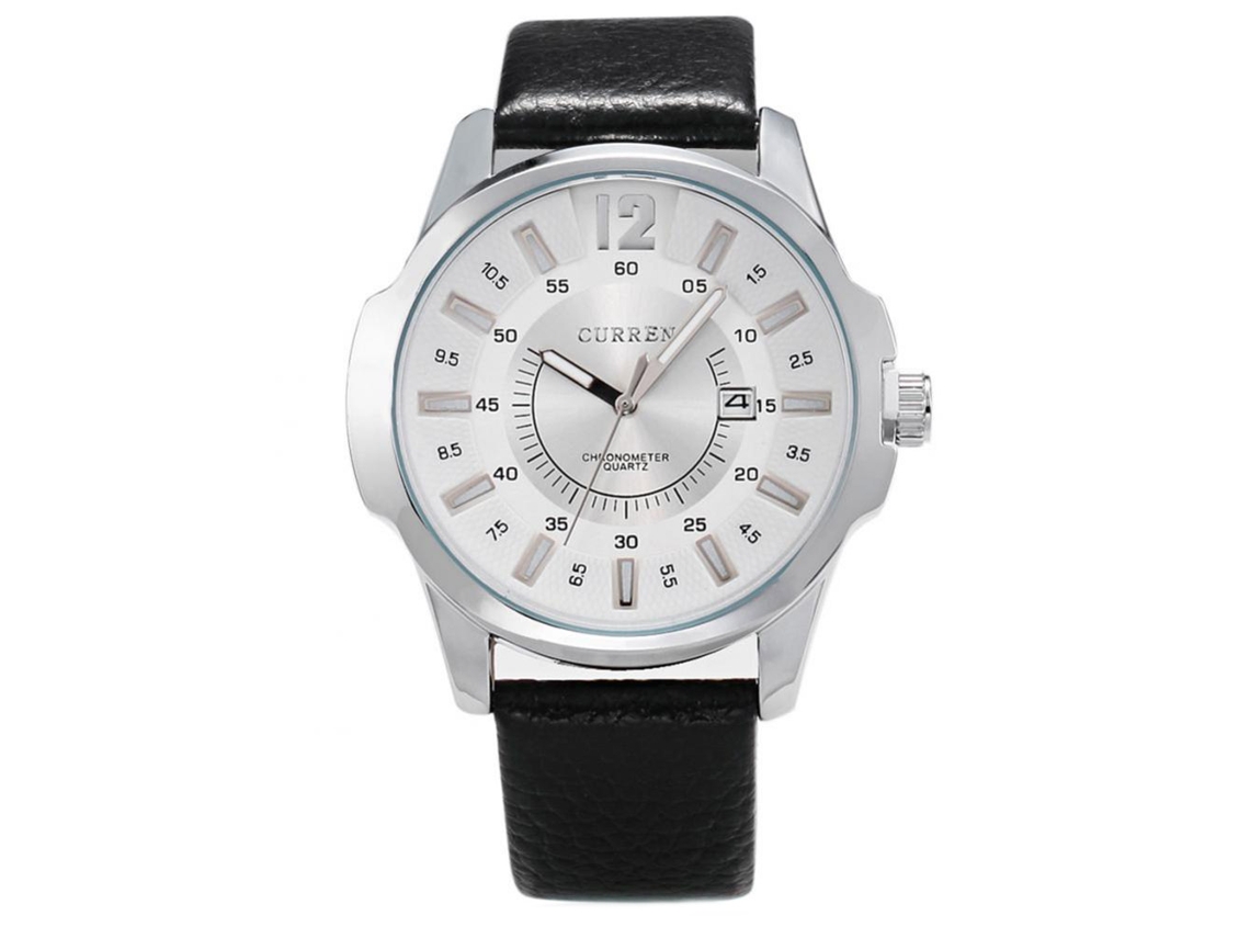 Reloj De Pulsera Para Hombre Moda De Caballero Con Movimiento De Cuarzo (blanco)