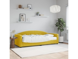 Sofá Cama Con Colchón Terciopelo Amarillo 80x200 Cm