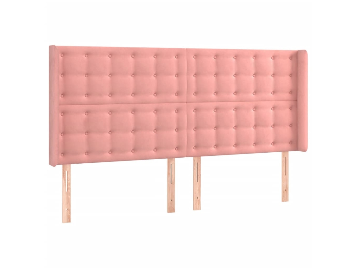 Cabecero con solapas de terciopelo 203x16x118/128 cm Rosa MAISON EXCLUSIVE