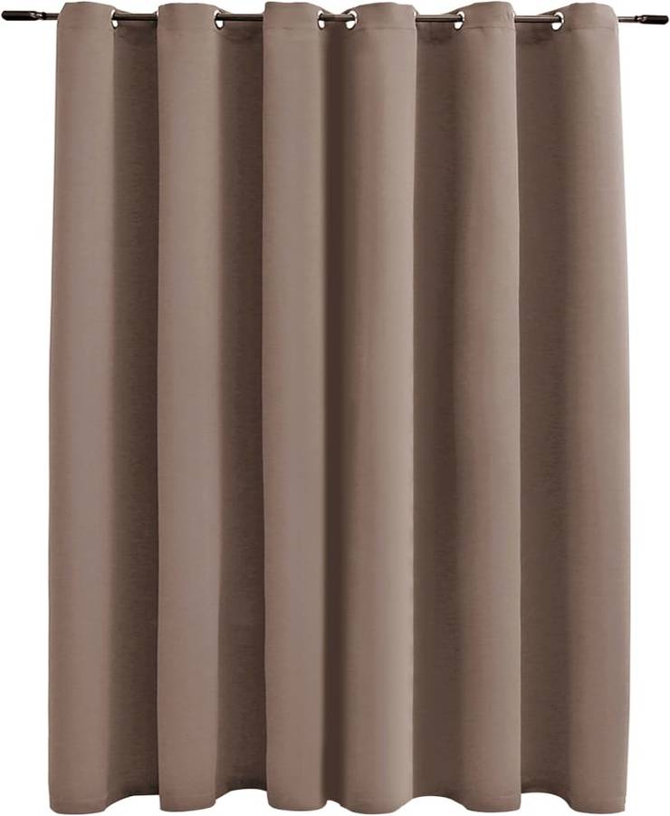 Cortina Opaca con Anillas de Metal VIDAXL Gris Topo (290 x 245 cm)
